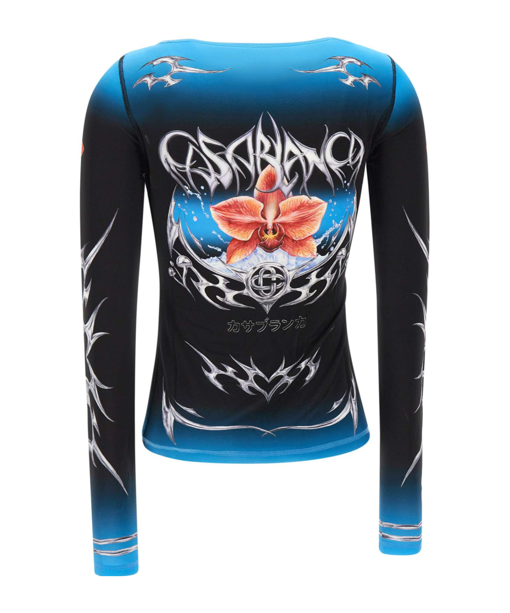 Casablanca Gradient Long-sleeve Top With Orchid Graphic In Blue