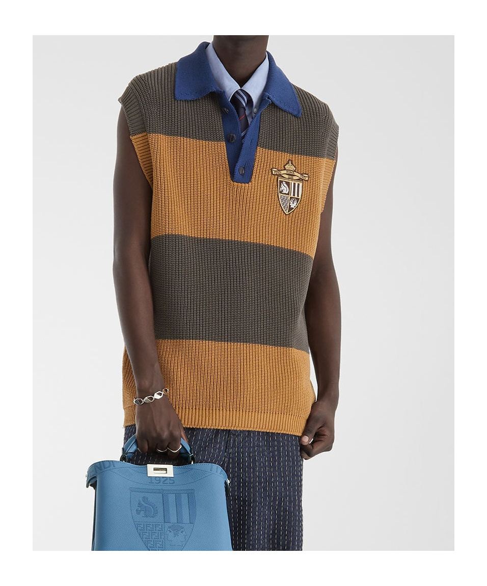 Fendi Cotton Polo Shirt In Brown