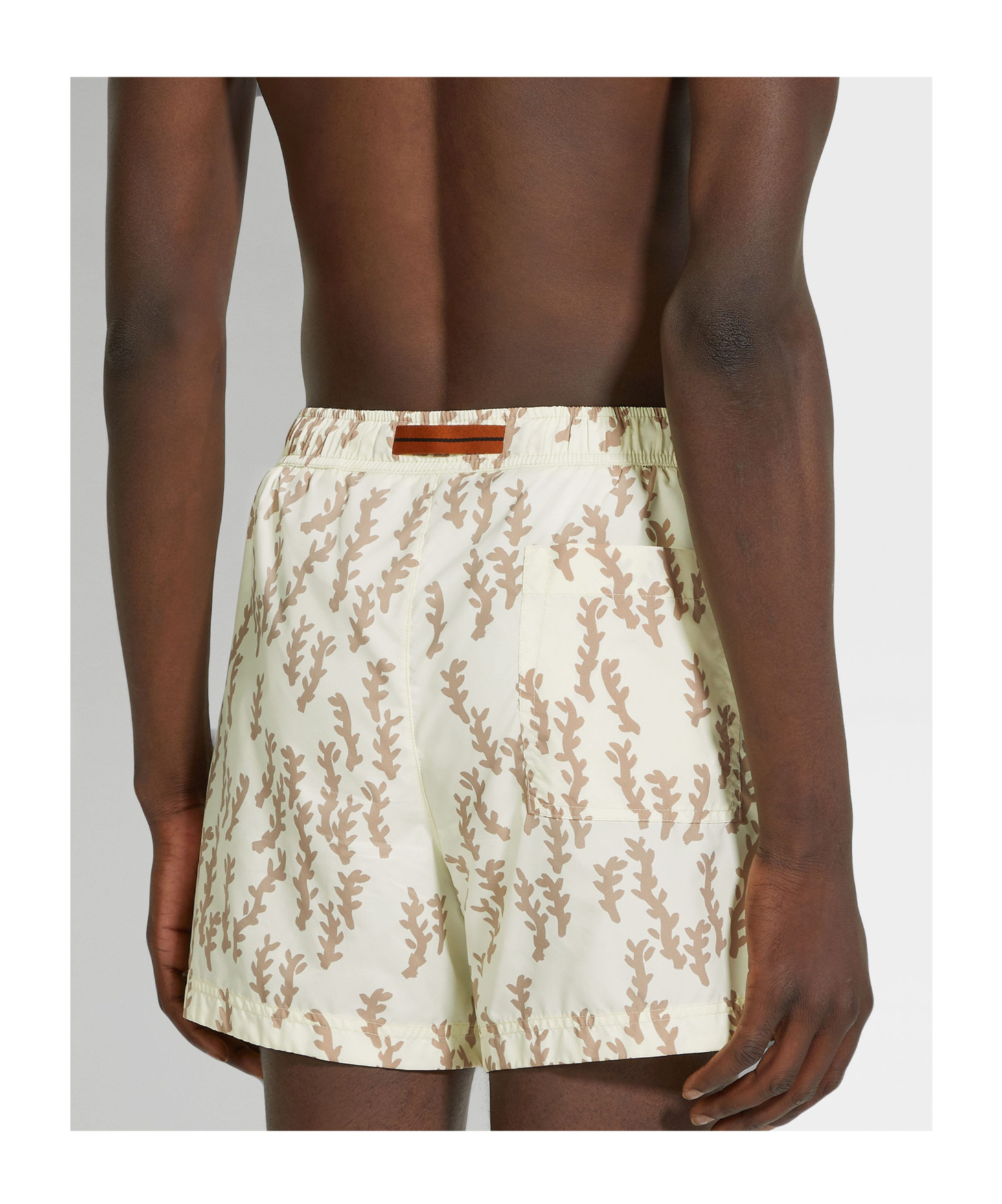 Zegna Oasi Printed Swim Trunks In Yellow