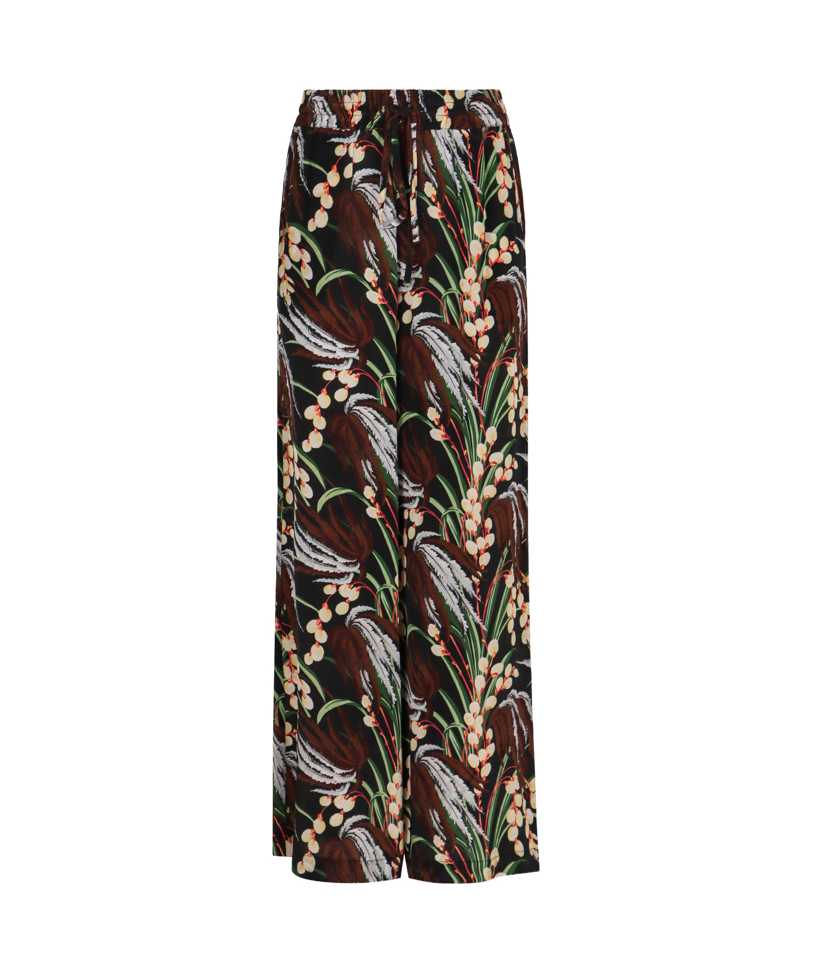 P.a.r.o.s.h Printed High-rise Trousers In Black