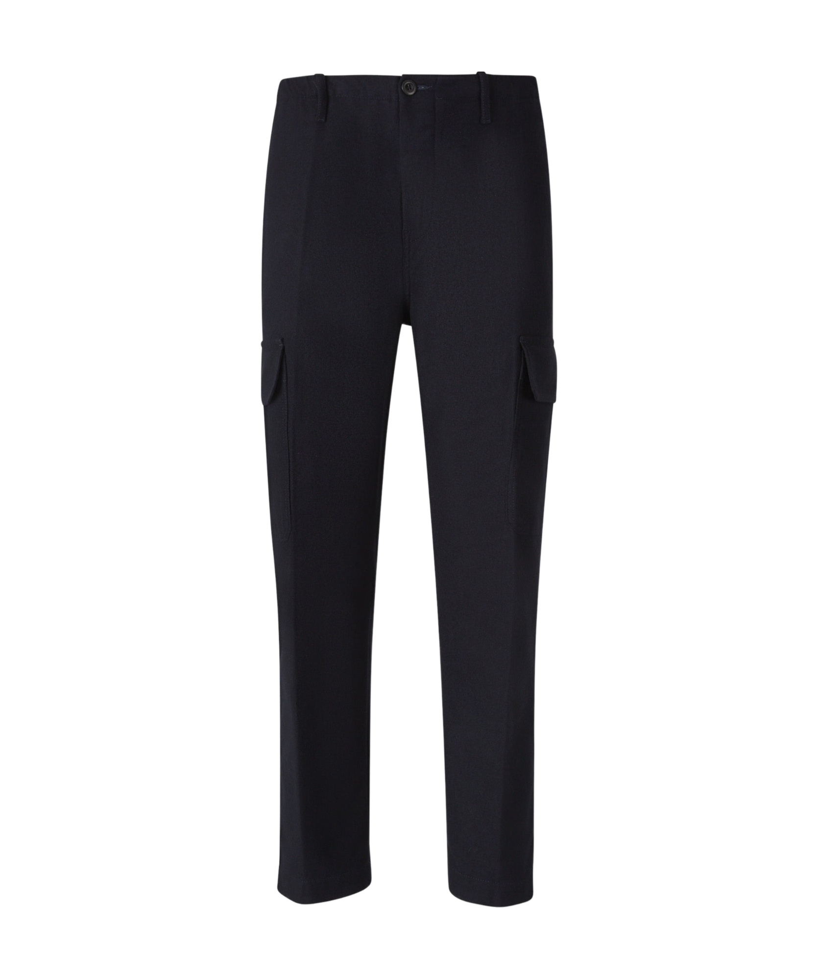 Incotex Cargo Flannel Trousers In Black