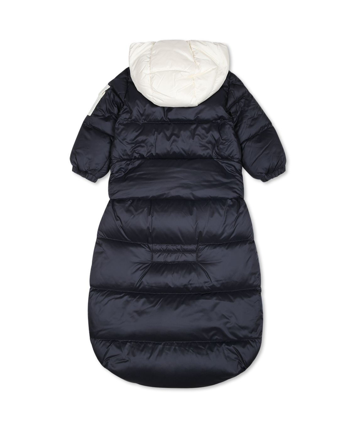 Moncler Enfant Logo Patch Detachable Sleeping Bag Jacket In Blue