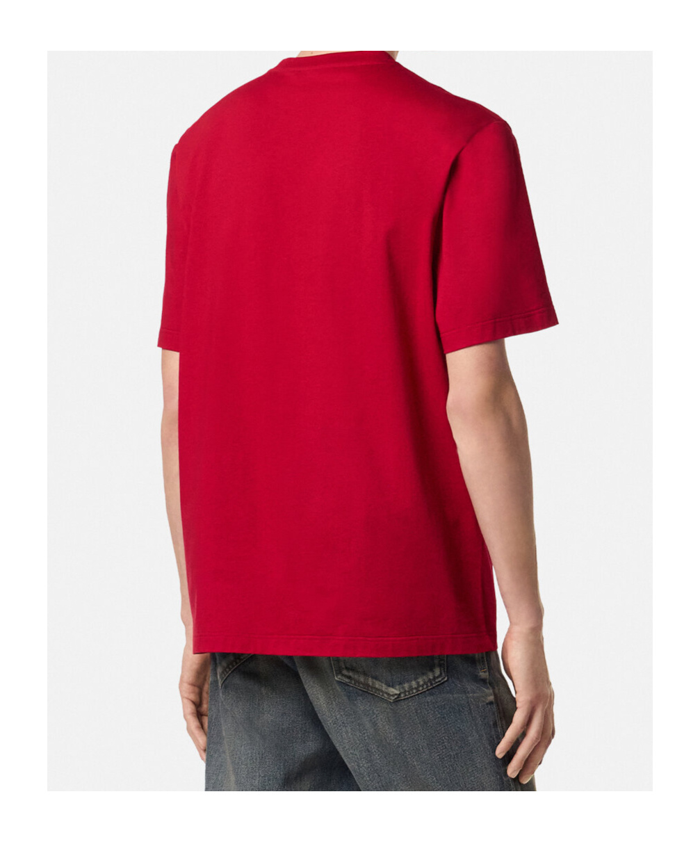 Versace Medusa Column T-shirt In Red