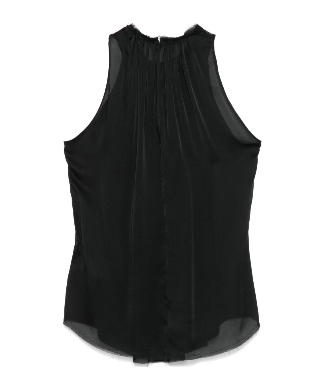 Balmain Pleated Sleeves With Sheer Panels In Black