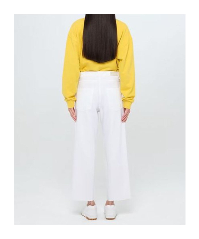 Icon Denim Star Embroidered Denim Trousers In White