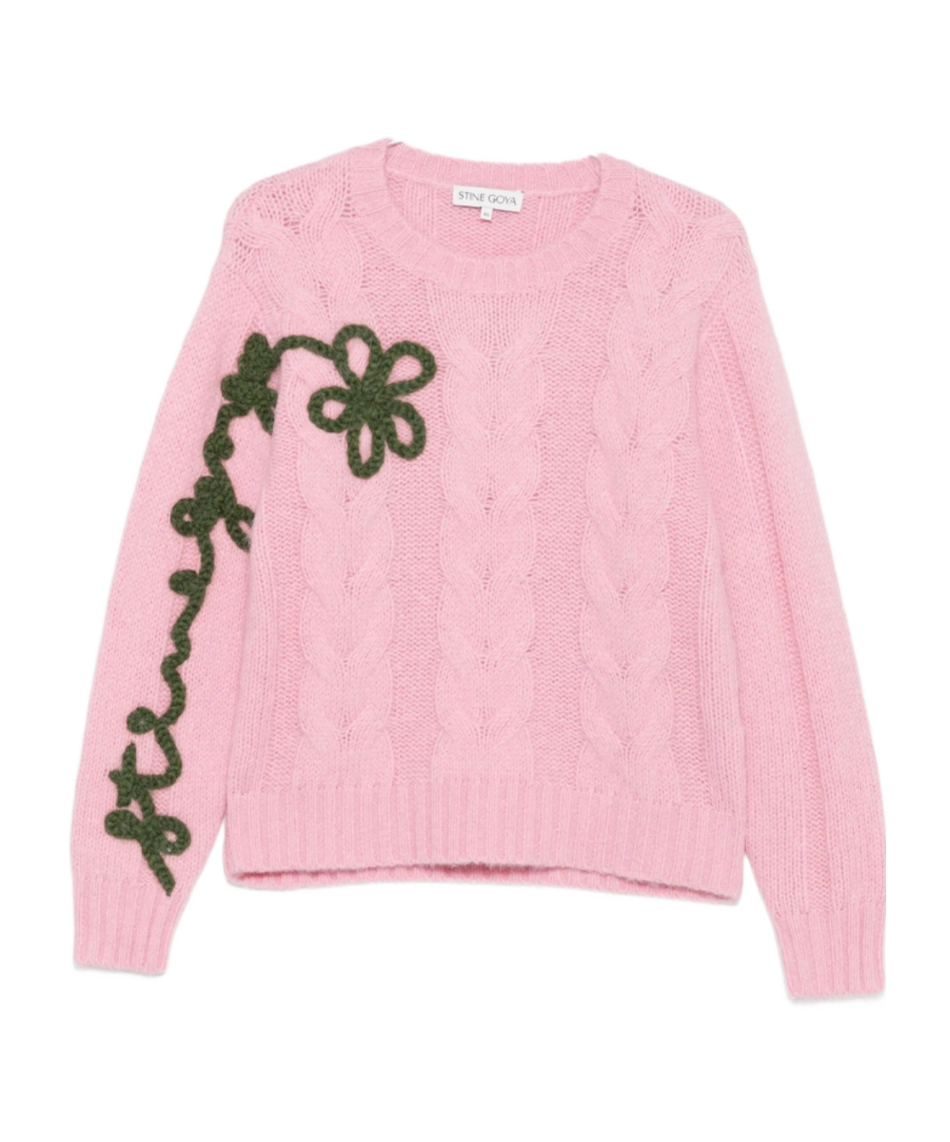Stine Goya Floral Crew Neck Sweater In Pink