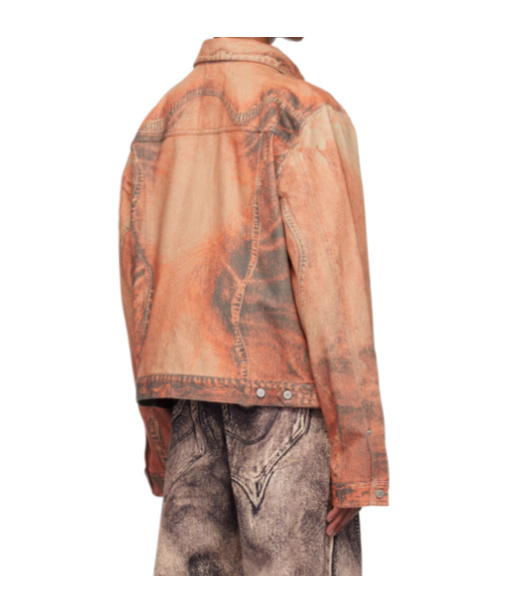 Camperlab Abstract-pattern Denim Jacket In Multicolor