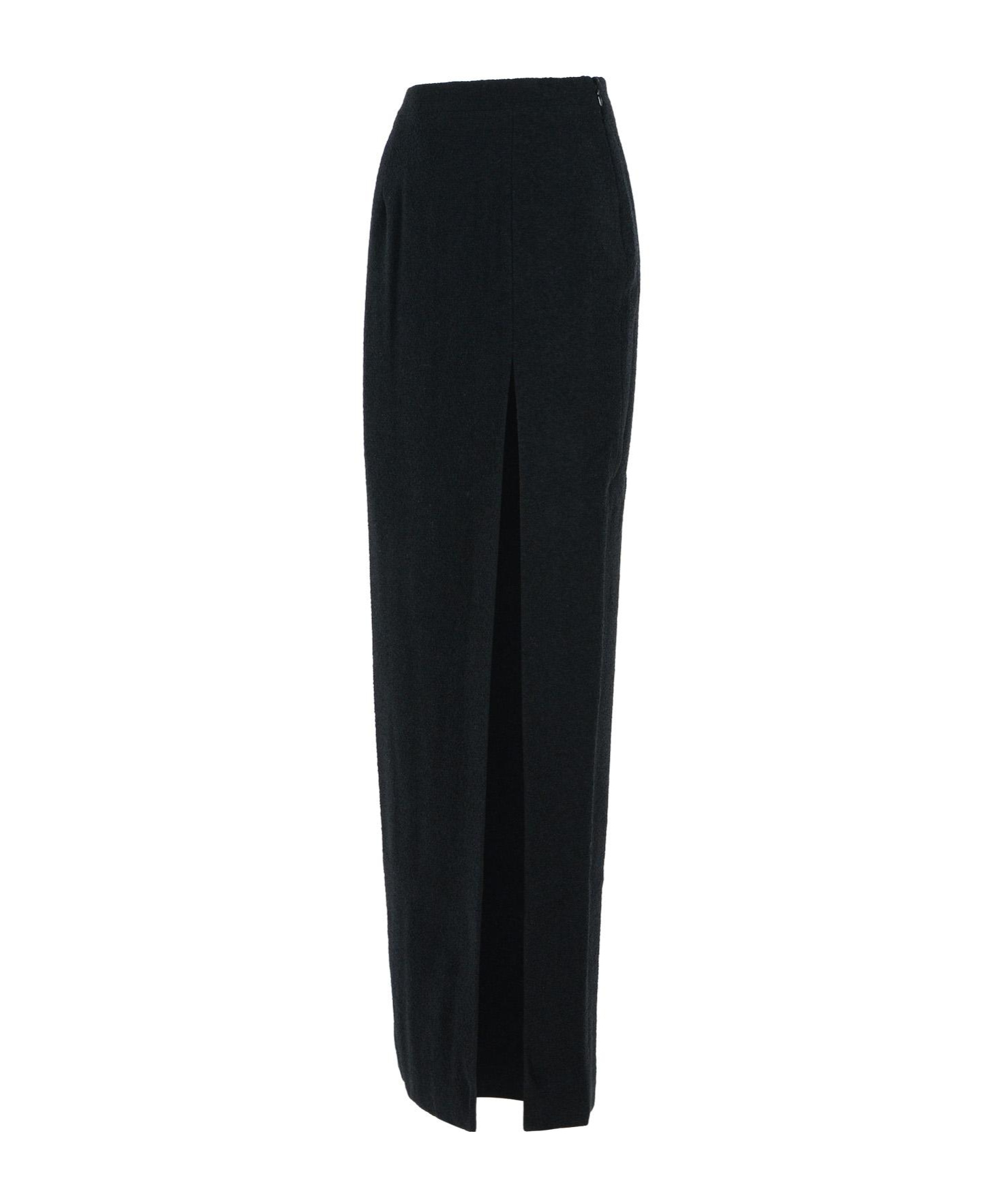Alessandra Rich Long Skirt In Black Virgin Wool Blend Women In Black