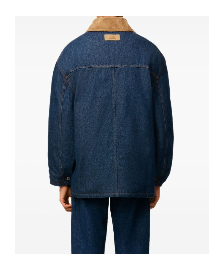 Ami Alexandre Mattiussi Ami Paris Indigo Blue Cotton Padded Worker Jacket In Blue