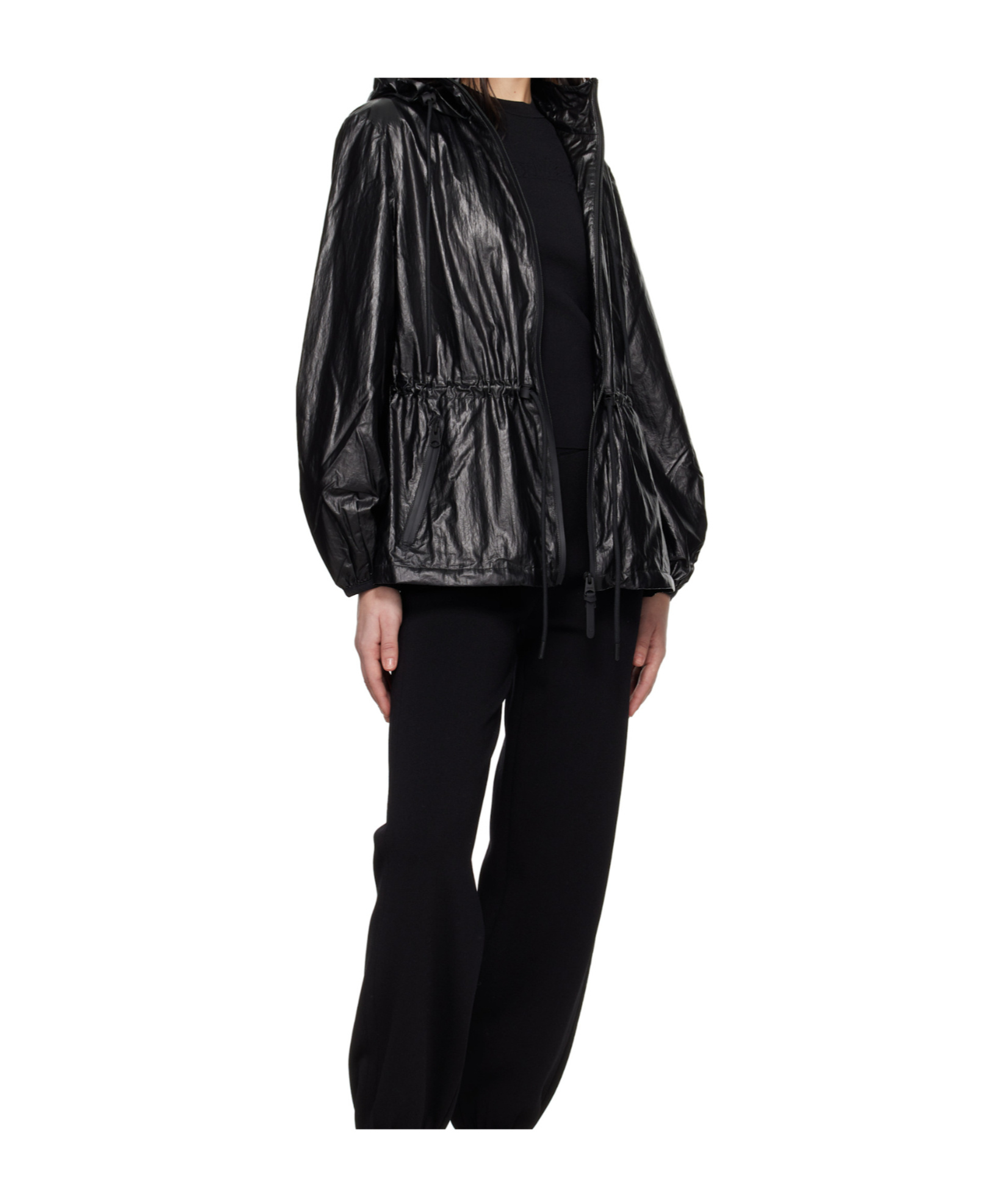 Mackage Black Isha Balloon Sleeve Rain Jacket In Black