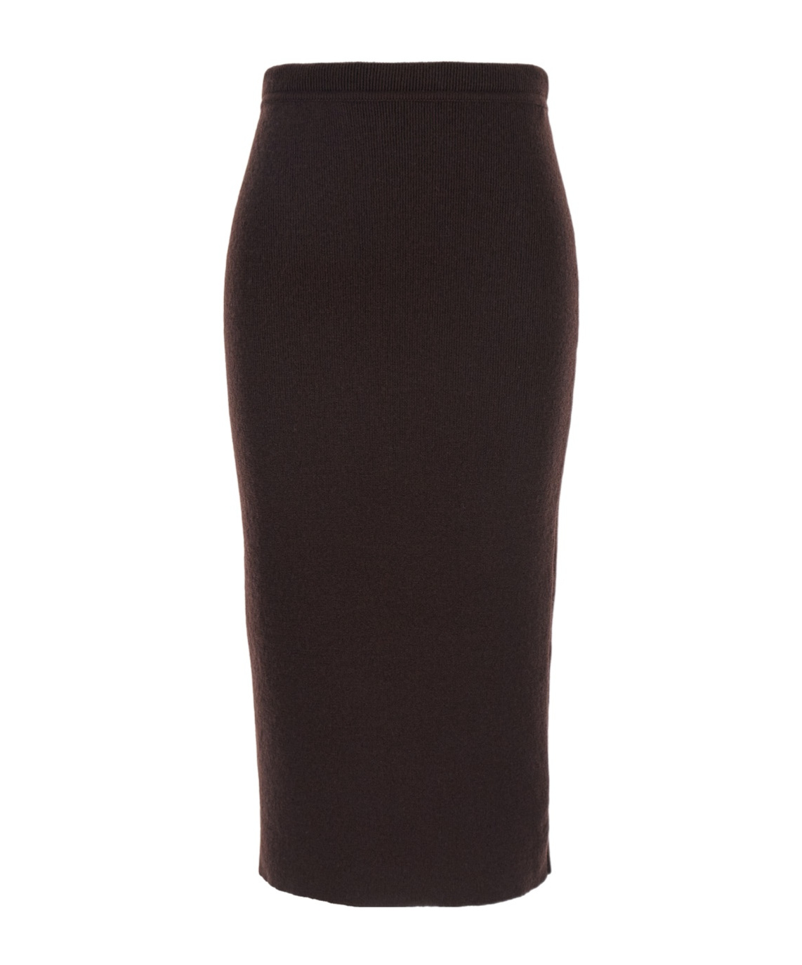 Tom Ford Brown Ribbed Knit Skirt With High Waist And Pencil Silhouette In Cashmere And Cotton Blend Woman