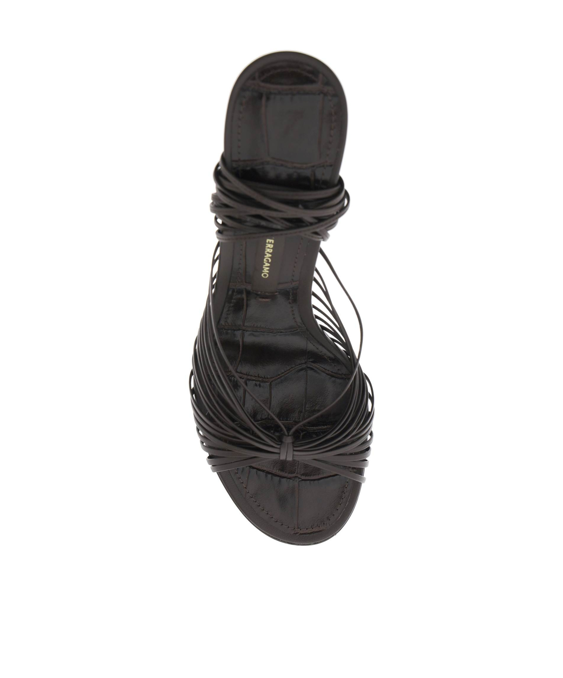 Shop Ferragamo Salvatore Atena Wrap-around P Sandals In Black