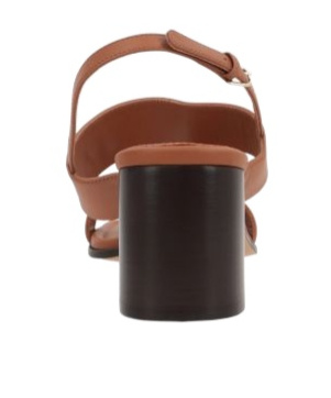 Ferragamo Gancini Logo Calfskin Slingback Sandals With A Block Heel In Brown