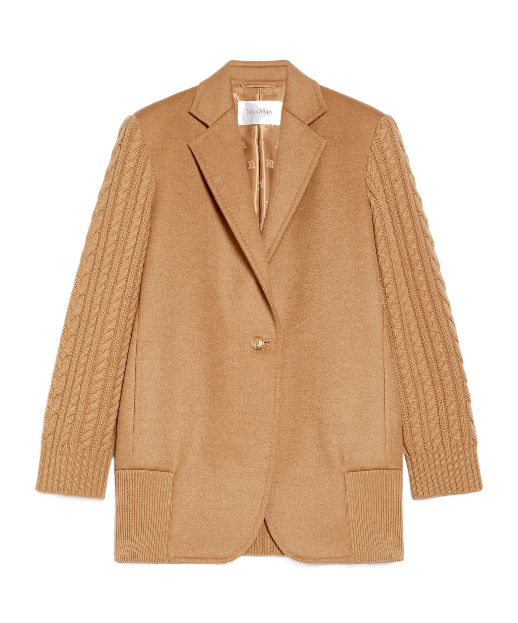 Max Mara Single-breasted Coat In Nude