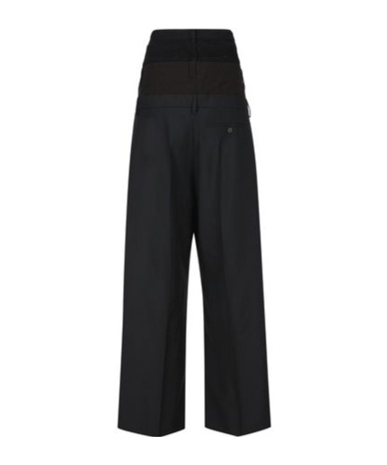 Balenciaga Layered Tailored Trousers In Black