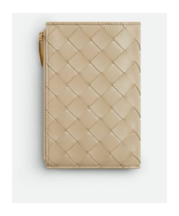 Bottega Veneta Solstice Medium Bi-fold Wallet In Natural Color/glacier Color