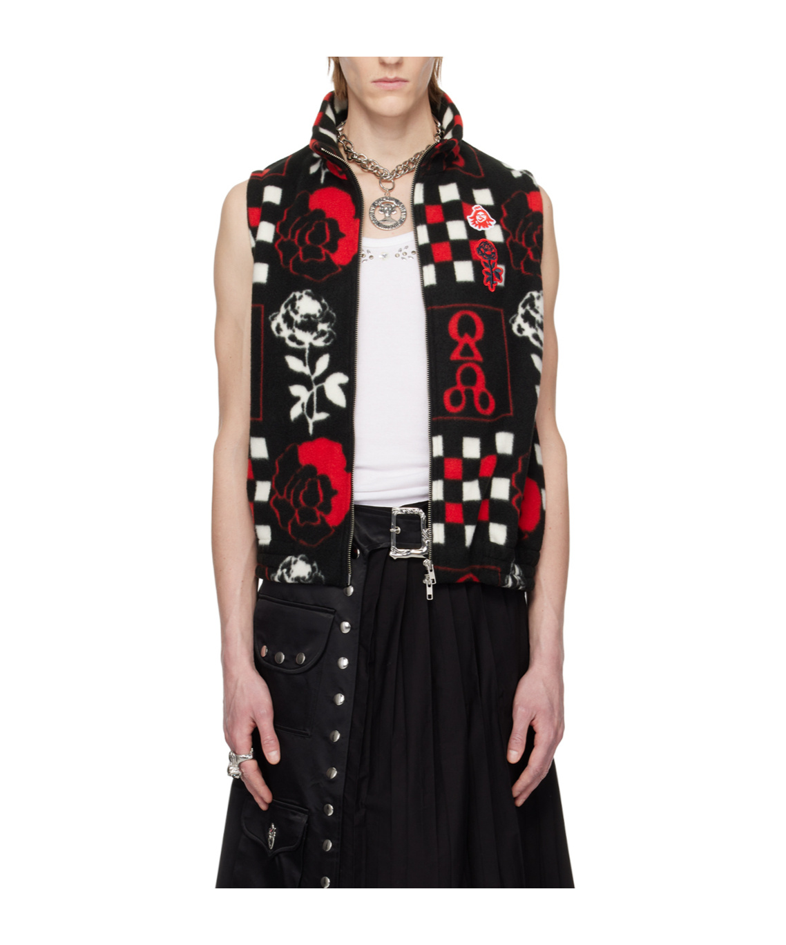 Chopova Lowena Rugrosa Sleeveless Knitted Vest In Black