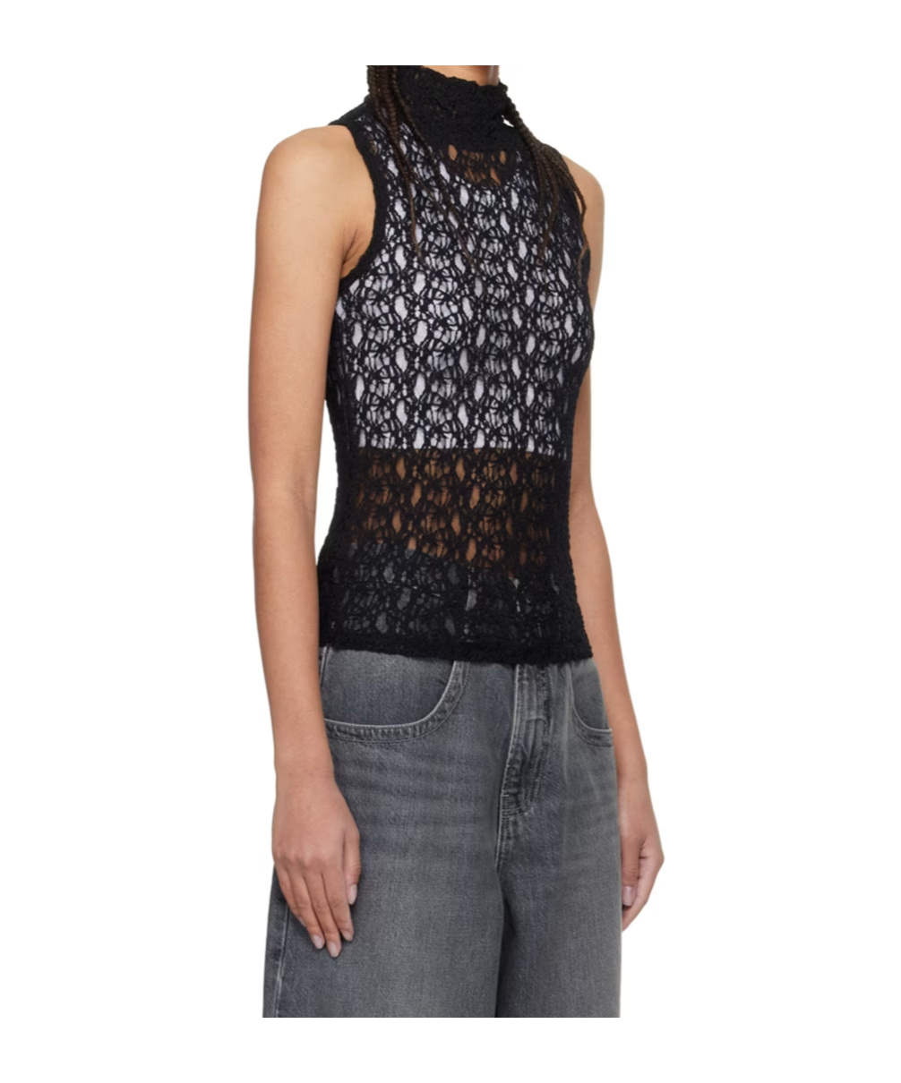 Frame Stretch Mesh Vest In Black