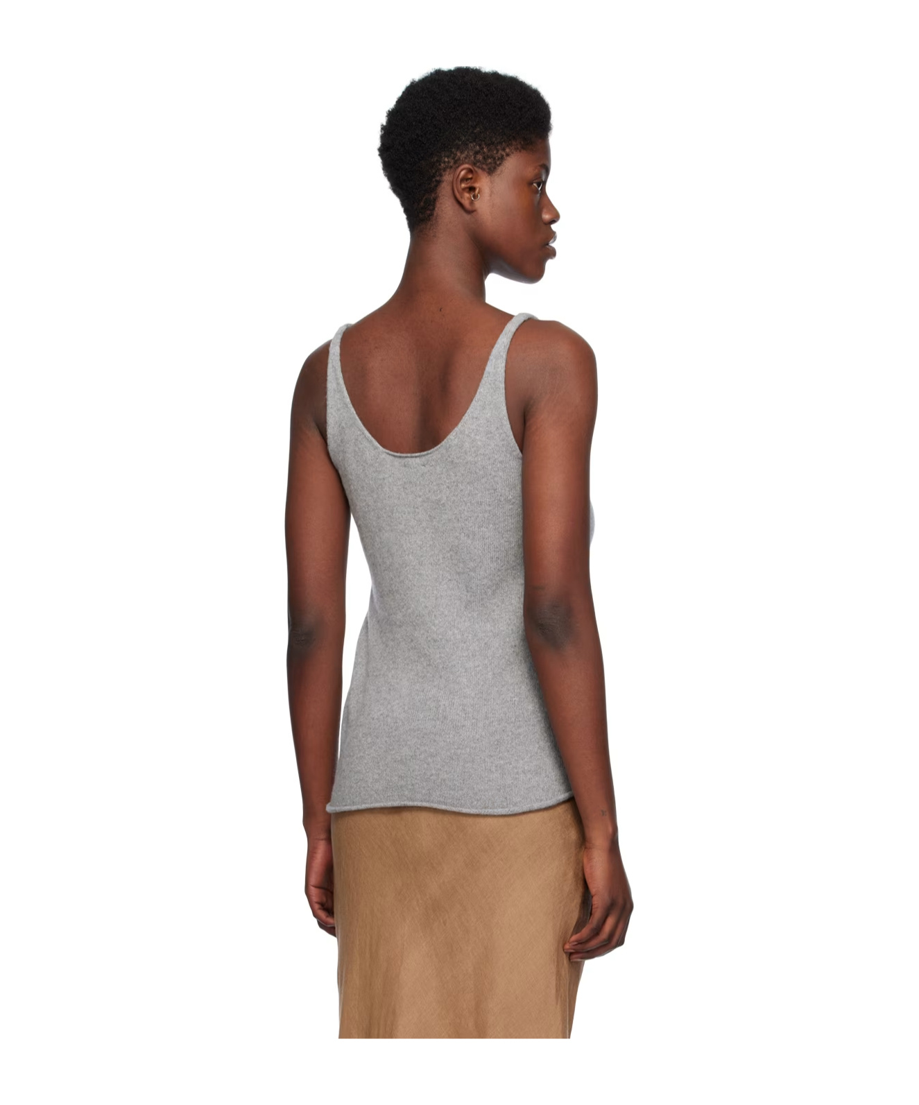 Baserange Curled Design Vest In Brown