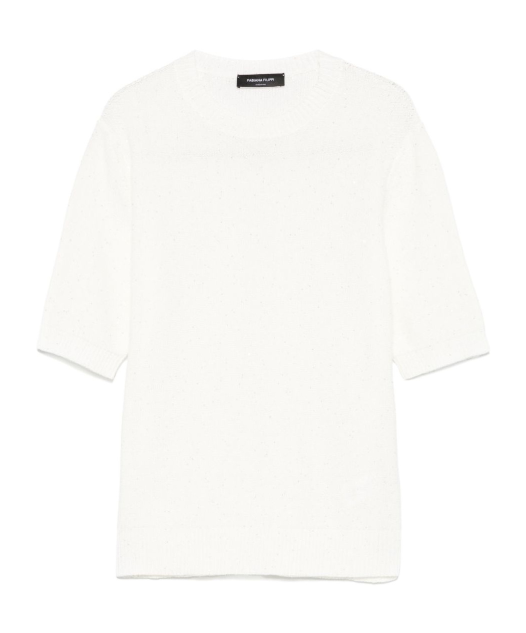 Shop Fabiana Filippi Short-sleeved Sweater In White