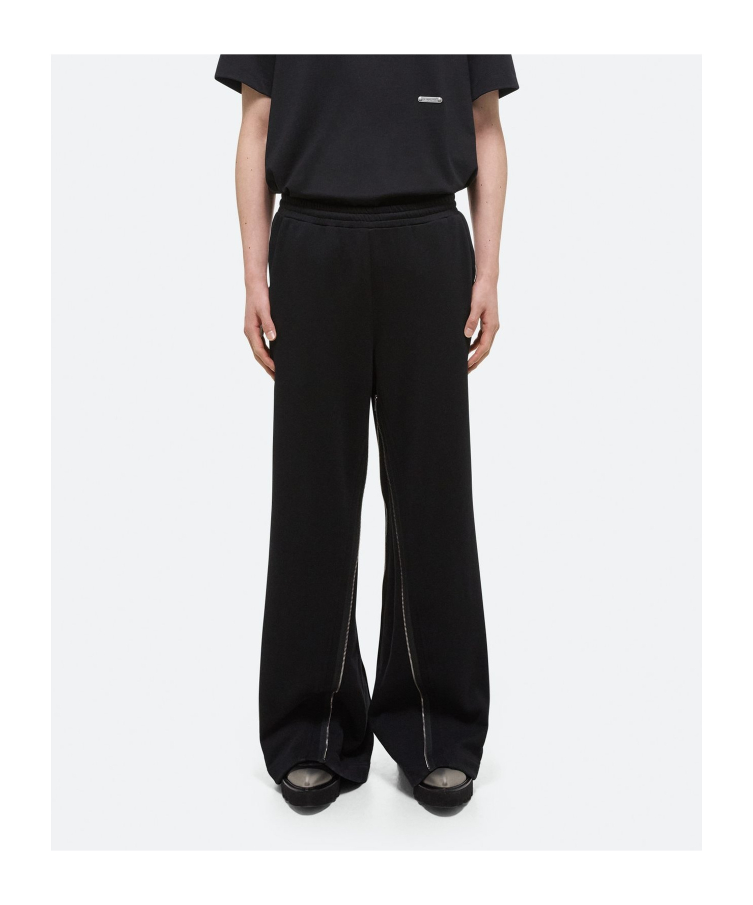 Helmut Lang Gusset Cotton Track Pants In Black