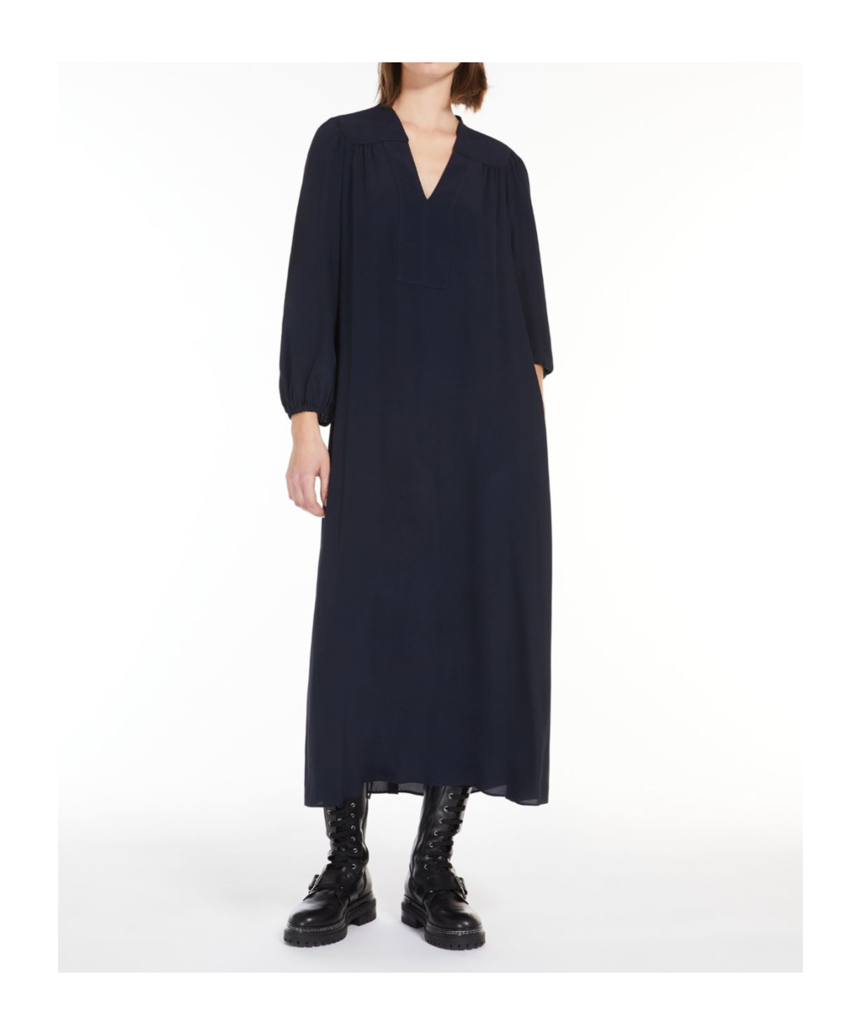 Weekend Max Mara Crepe Chine Dress In Black
