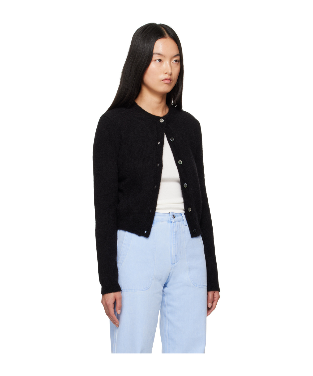 Apc A.p.c. Mila Virgin Wool Cardigan In Black