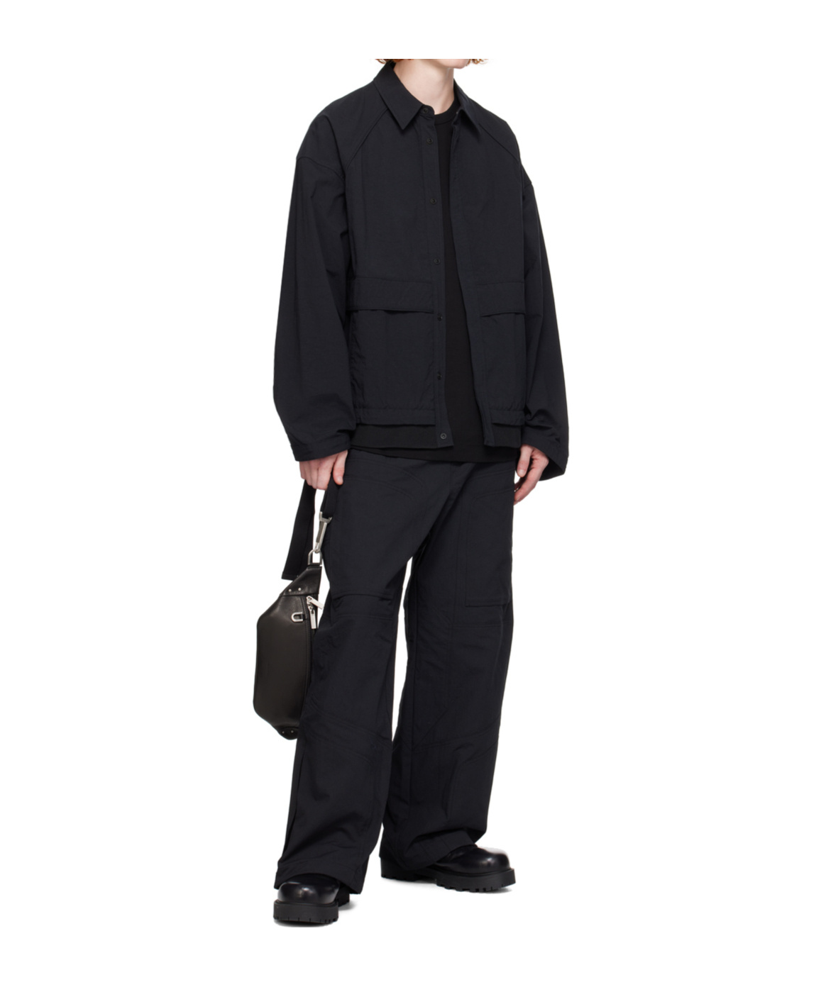 Juunj Sewn-on Long Sleeve Shirt In Black