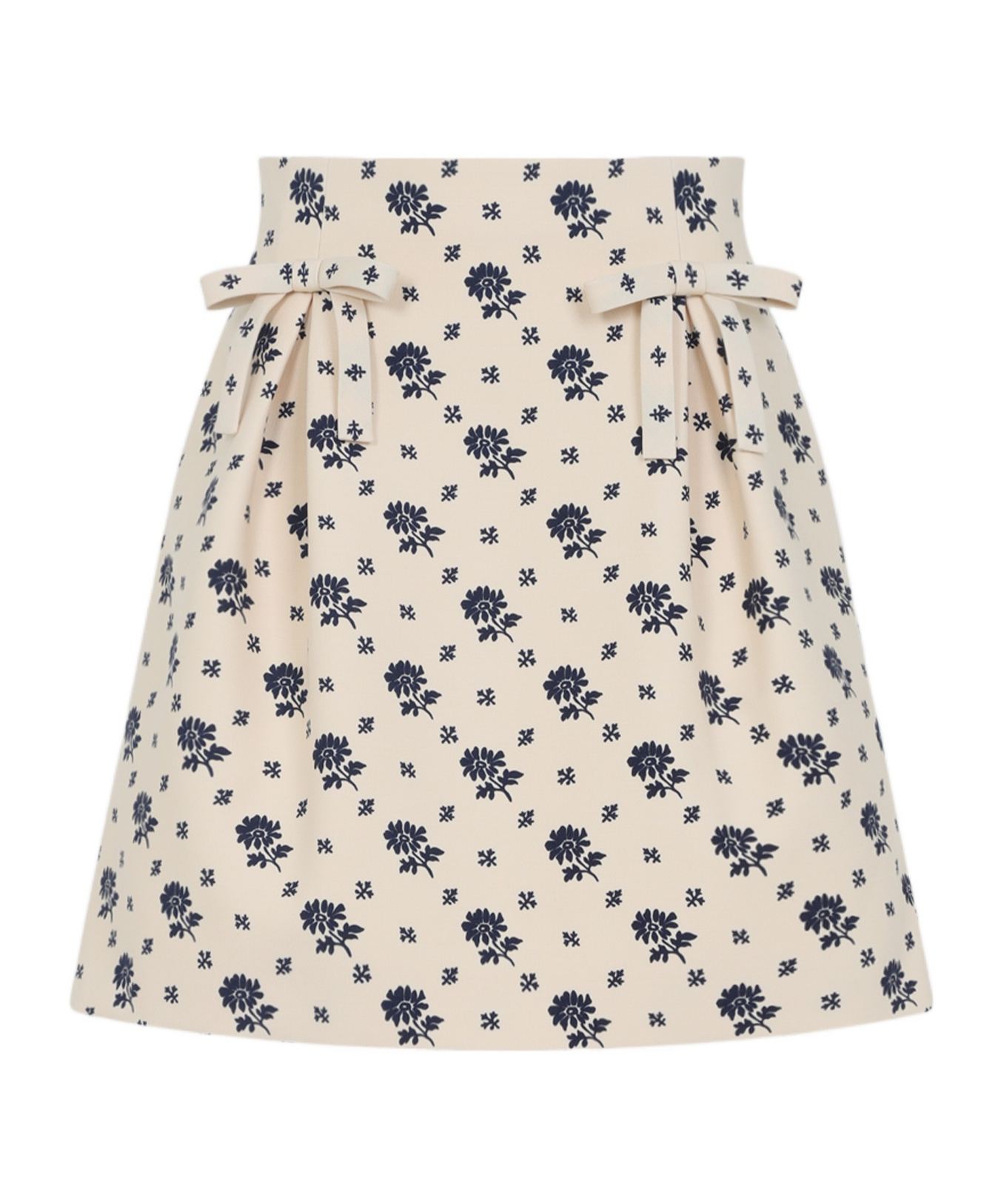 Valentino A-line Skirt In Wool And Silk Blend In Neutral