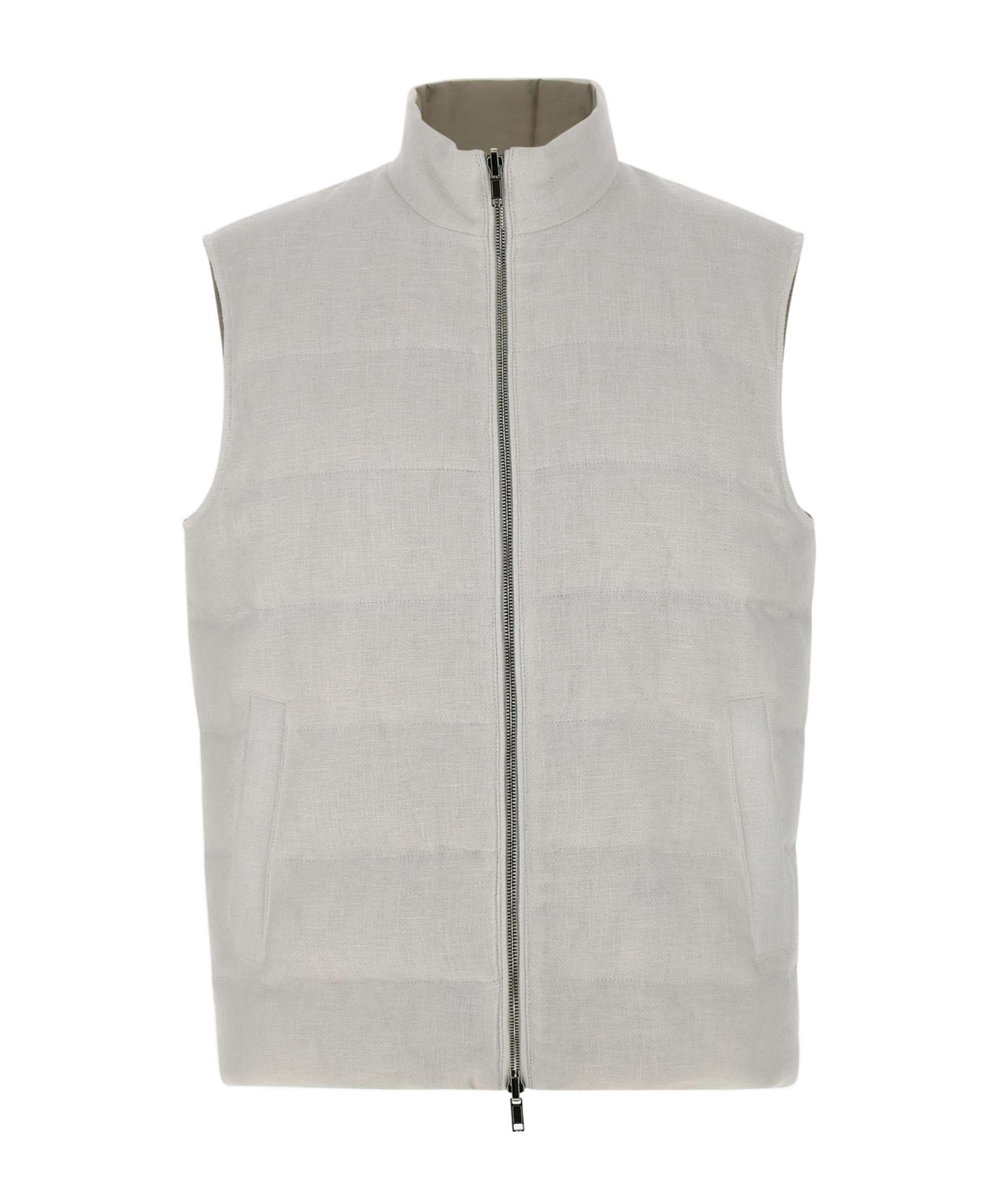 Eleventy Zip-front Vest In Gray