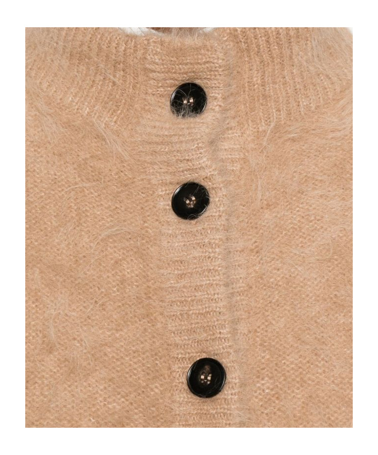 Antonelli Button-down Ribbed Vest In Brown