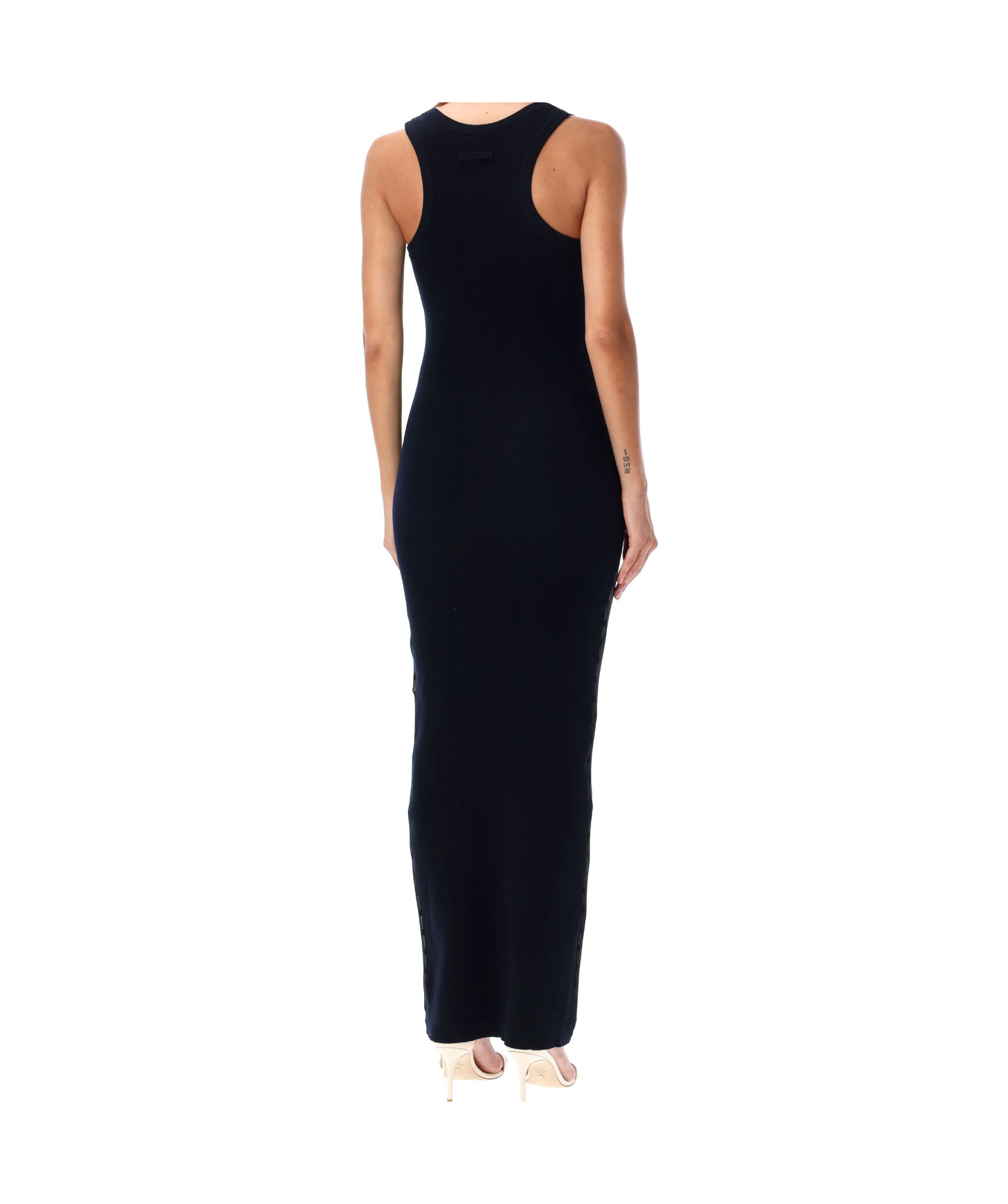 Shop Jean Paul Gaultier Rib Double Dress In Black