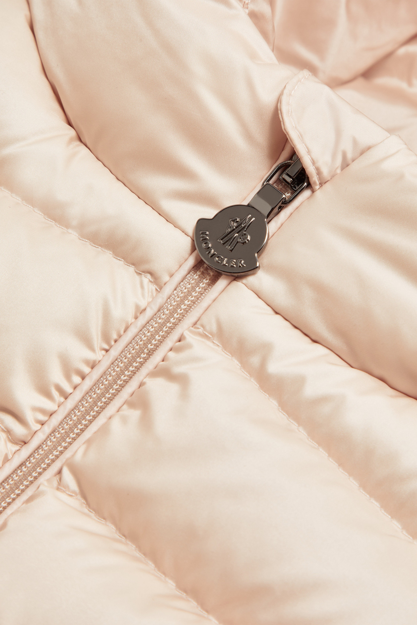 Moncler Long-sleeved Down Jacket In Nude