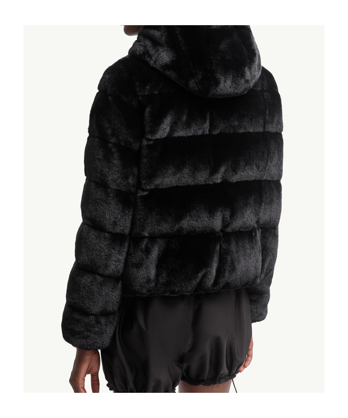 Moncler Andronne Sequin-embroidered Hooded Short Down Jacket In Black