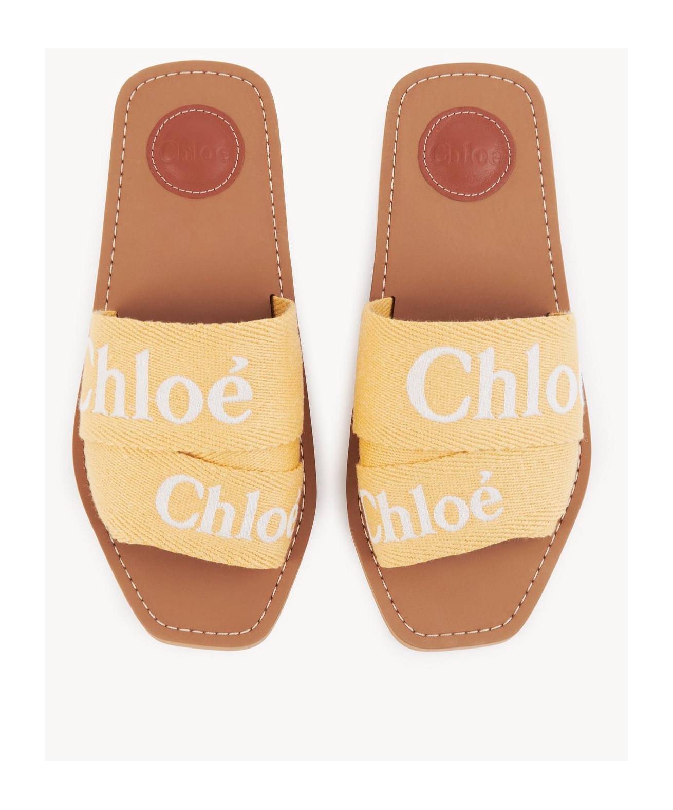 Chloé Square Toed Flat Slippers In Brown