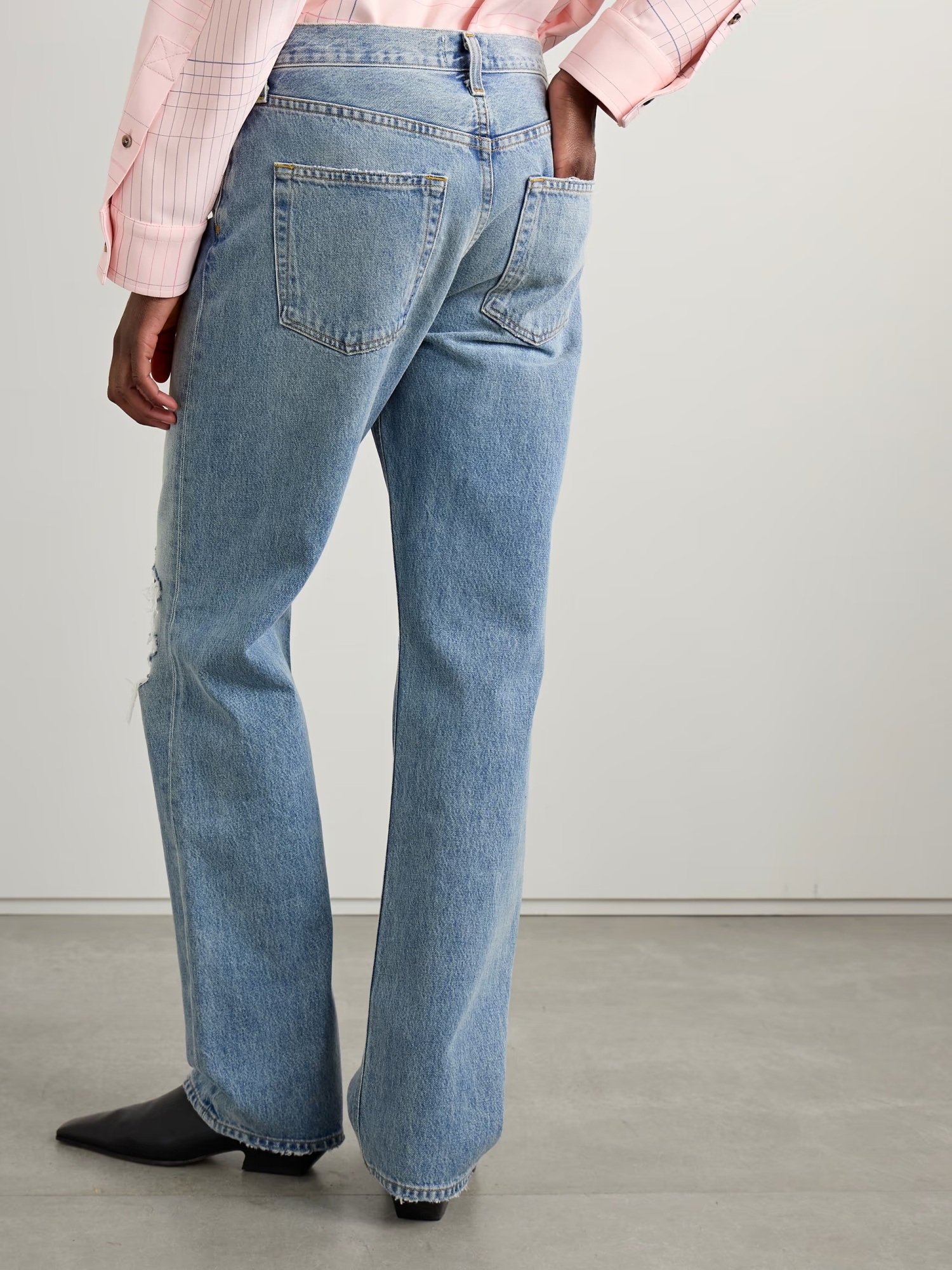 Agolde High Waist Straight Jeans In Blue