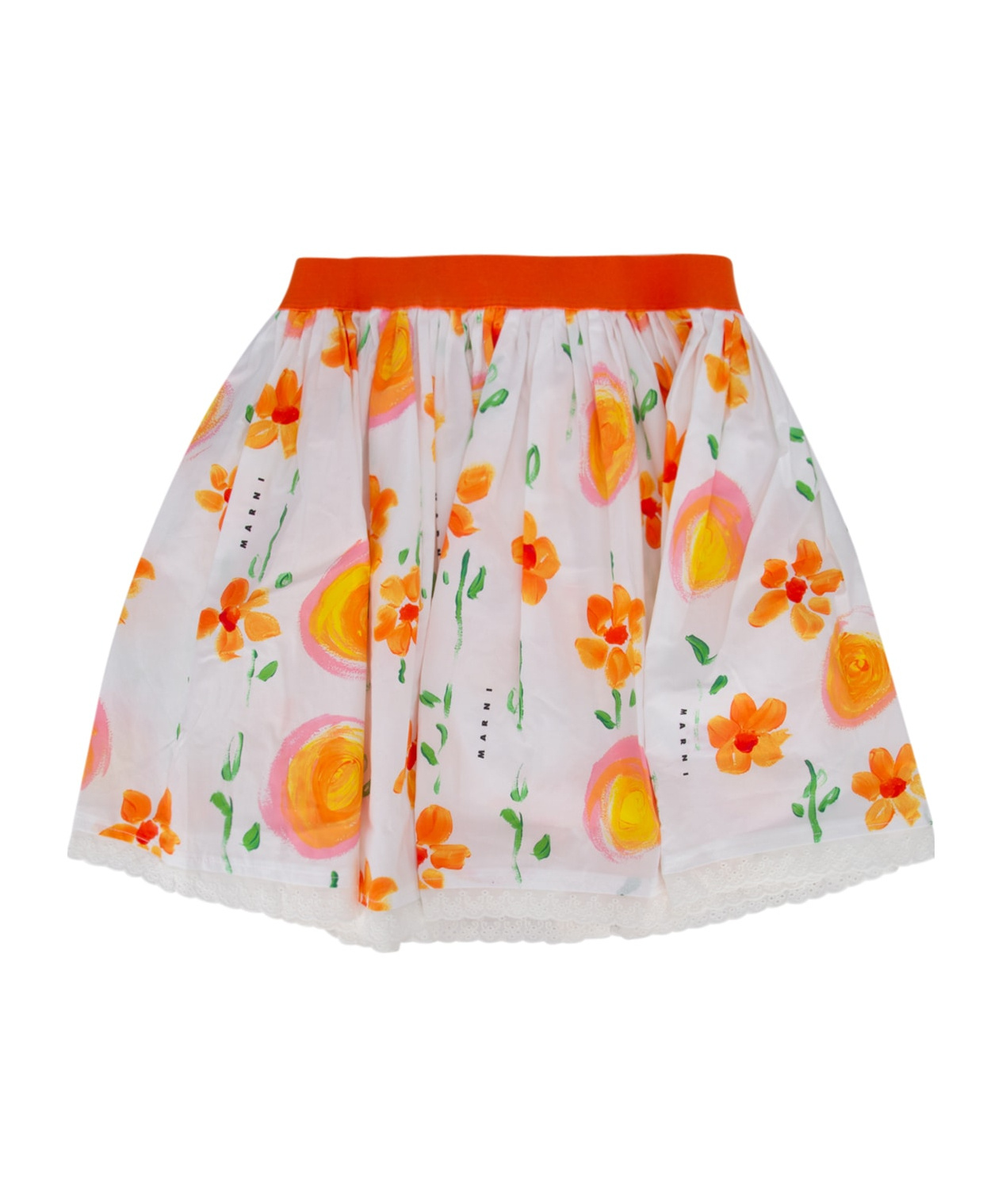 Marni Pattern Skirt In White