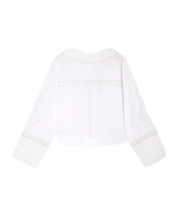 Soeur Straight Embroidered Cotton Shirt In White