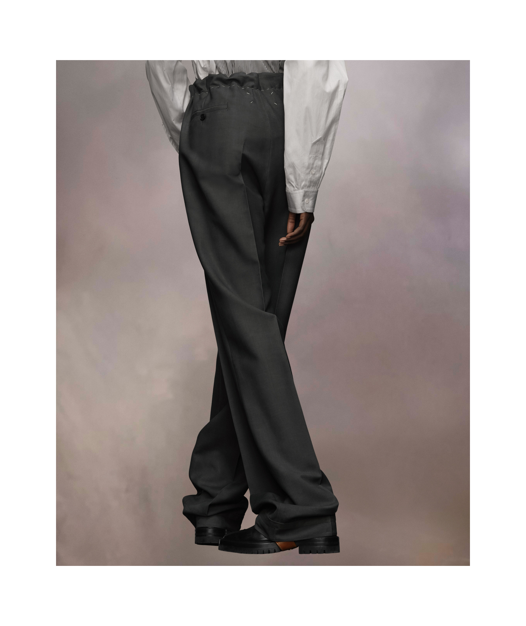 Maison Margiela Wool Mohair Trousers Woman Dark Avion In Black