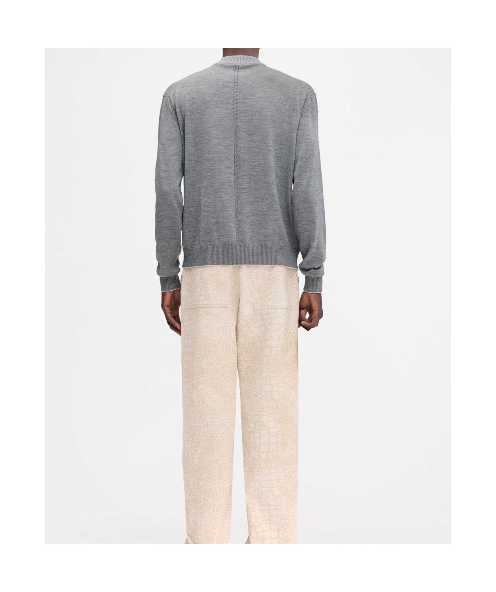Jacquemus Logo-embroidered Wool Sweater In Gray