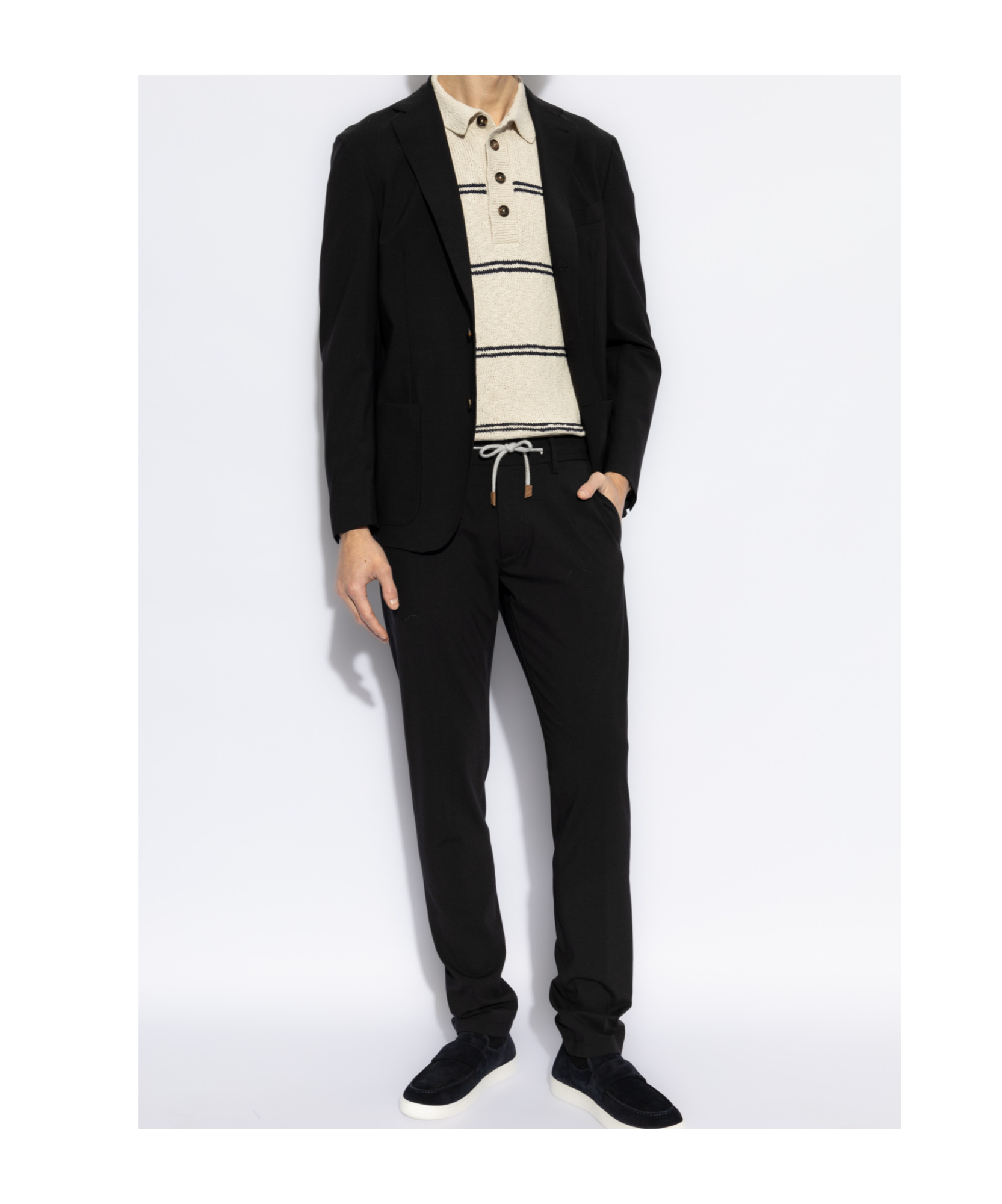 Eleventy Wool Pants With Tapered Legs In Black