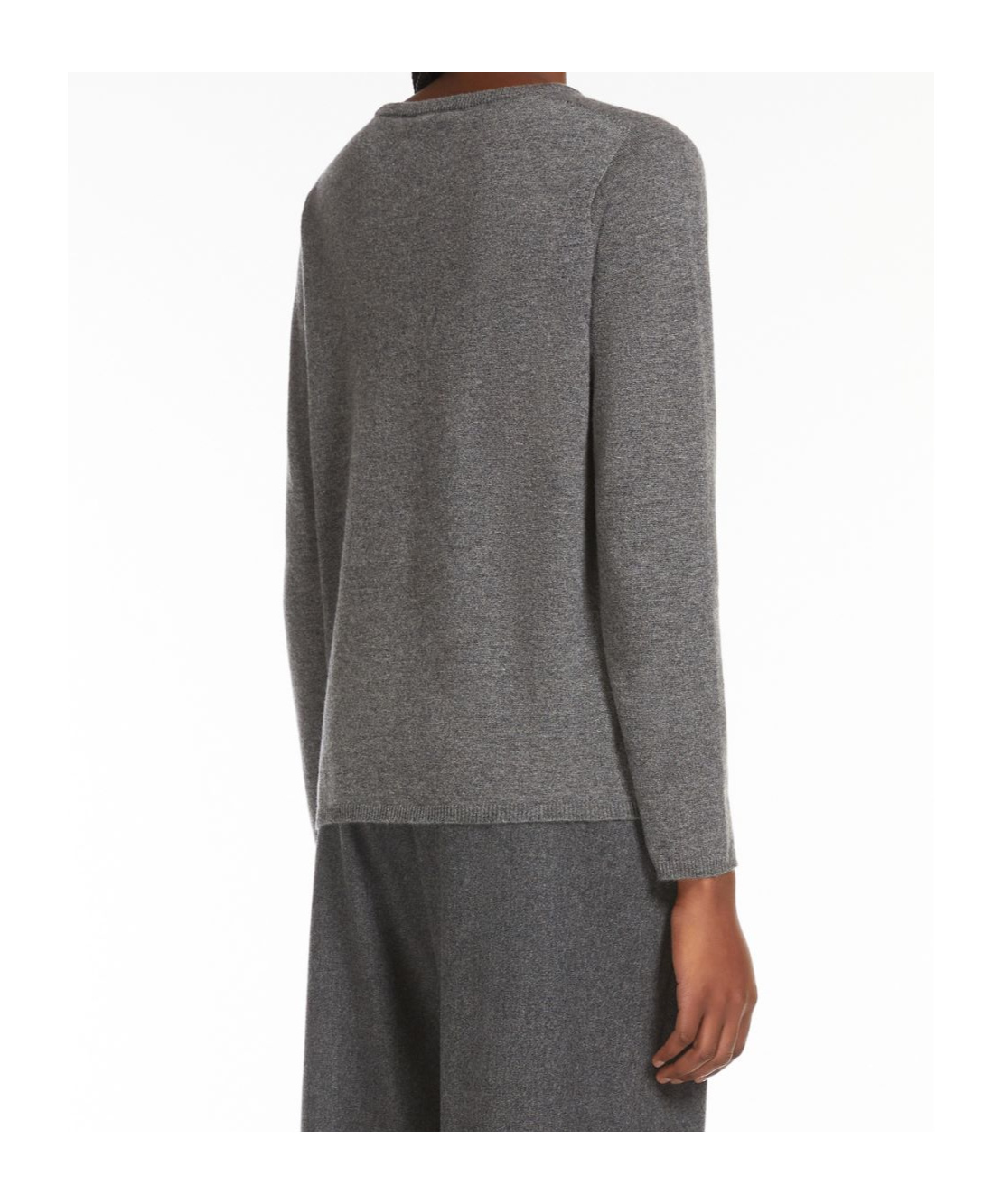 Max Mara Relaxed Fit Grey Sweater With Ribbed Details In Gray