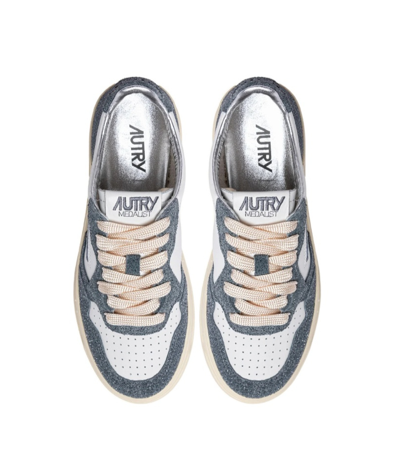 Autry Medalist Leather Suede Sneakers In Blue