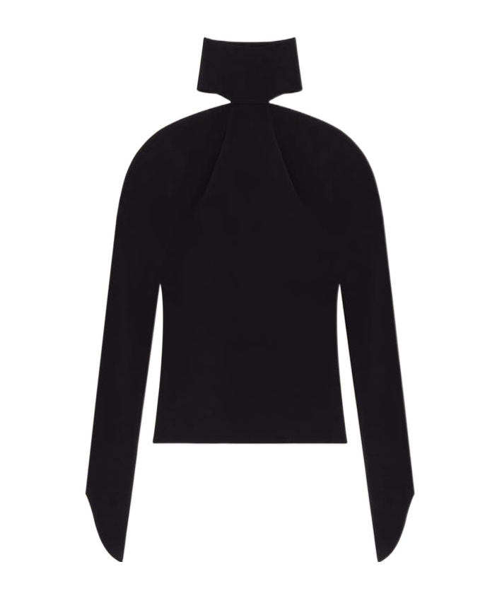 Courrèges High-neck Cold-shoulder Top In Black