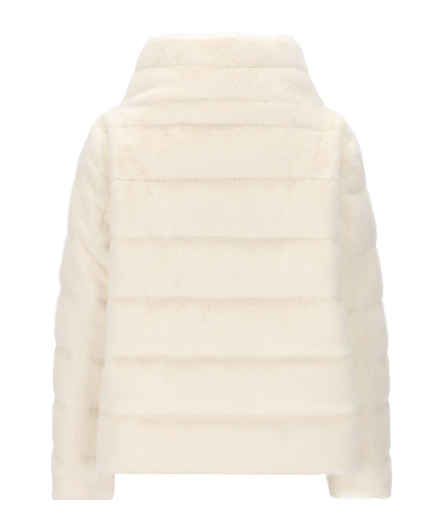 Herno White Quilted Down Jacket With Front Zip Closure In White