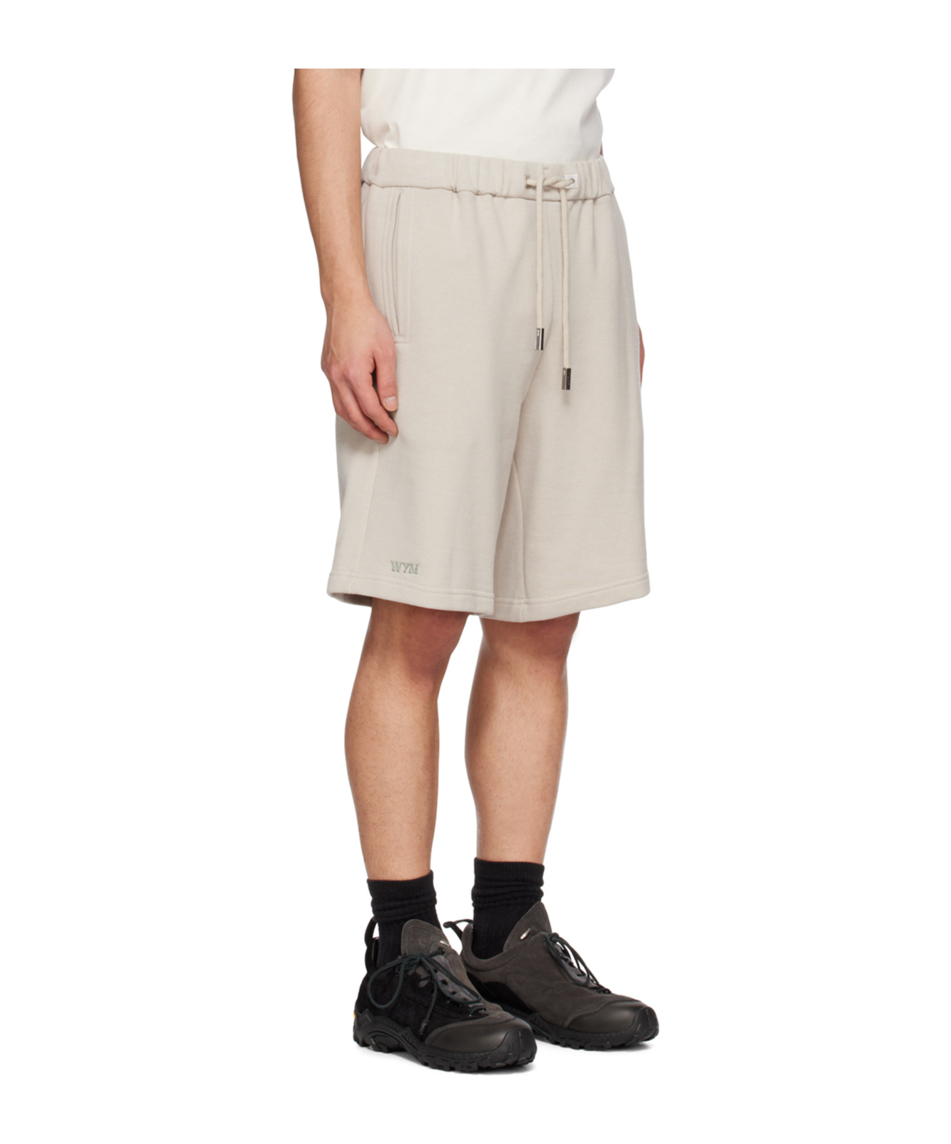 Wooyoungmi Logo Embroidery Cotton Drawstring Shorts In Brown