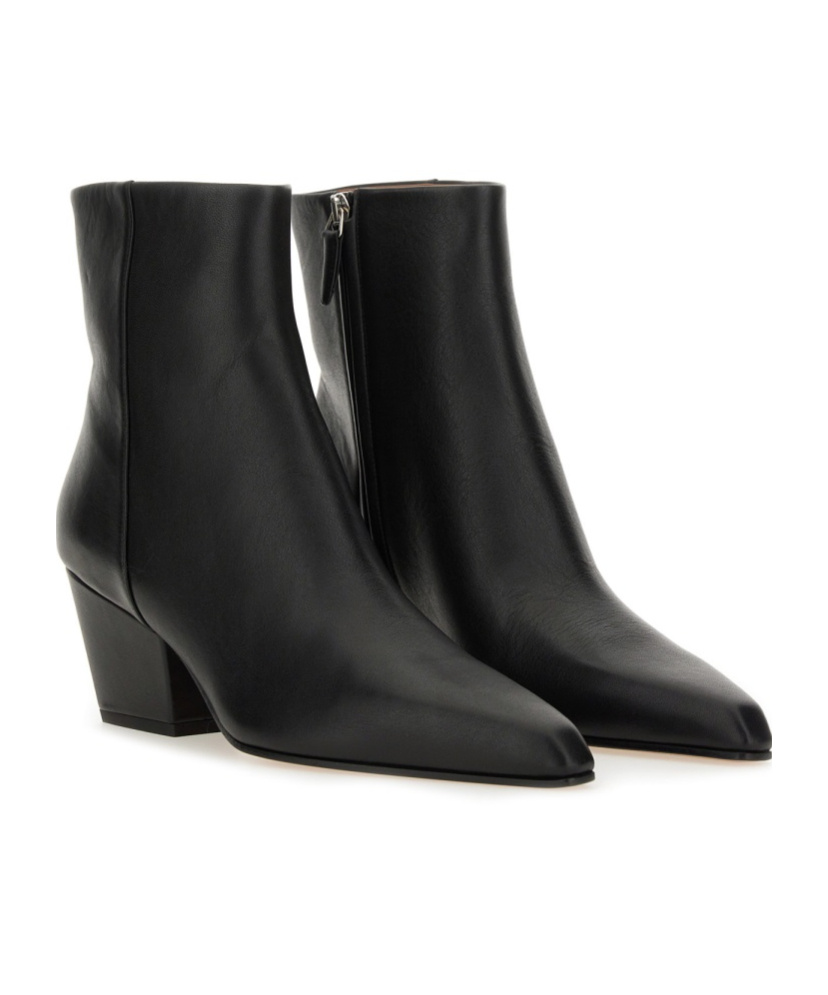Paris Texas Block Heel Ankle Boots With Pointed Toe In Black