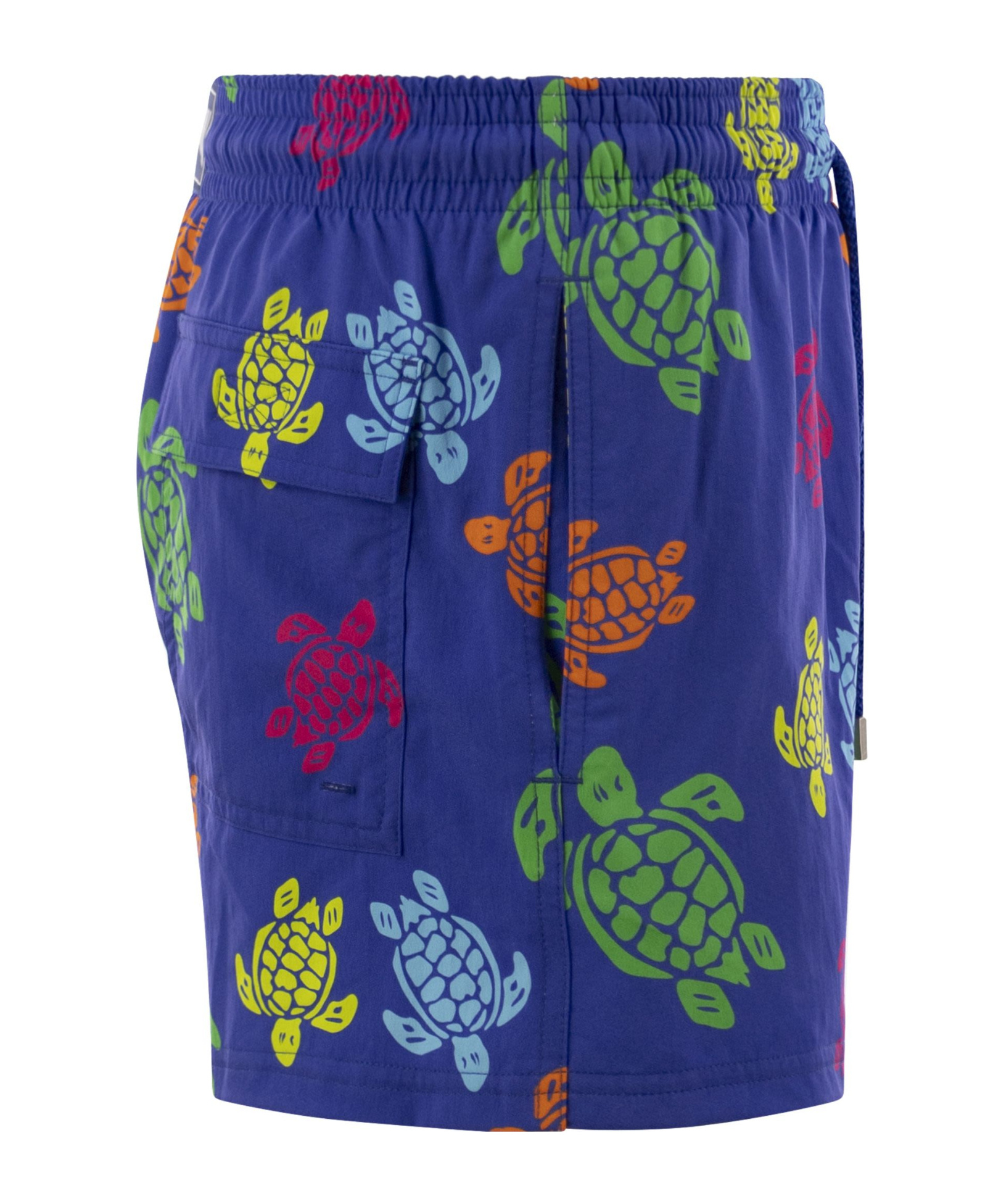 Vilebrequin Tortues Multicolor Elasticized Men`s Swim Shorts In Blue