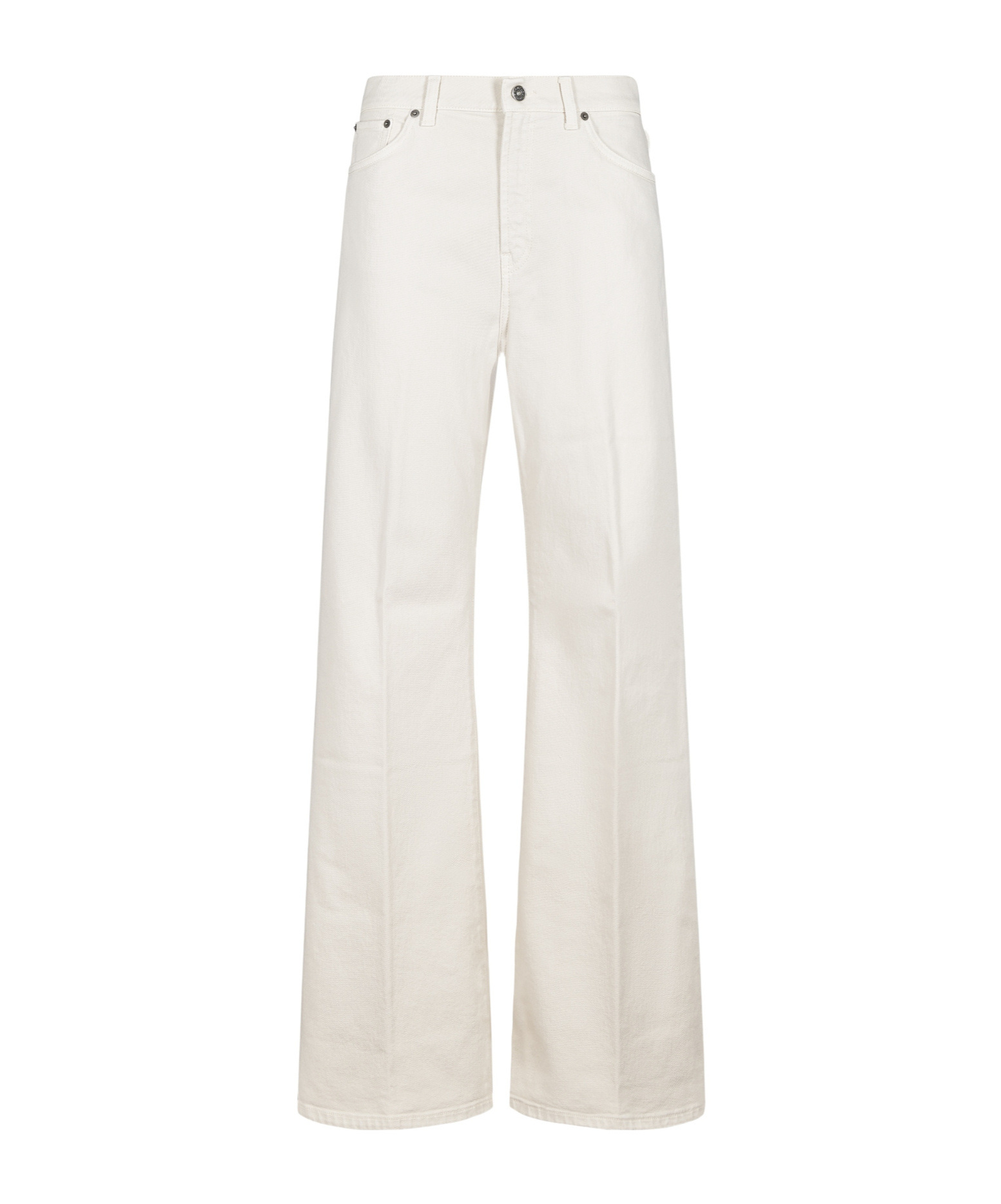 Dondup Wide-leg Trousers With High Waist And Classic Five-pocket Styling In White