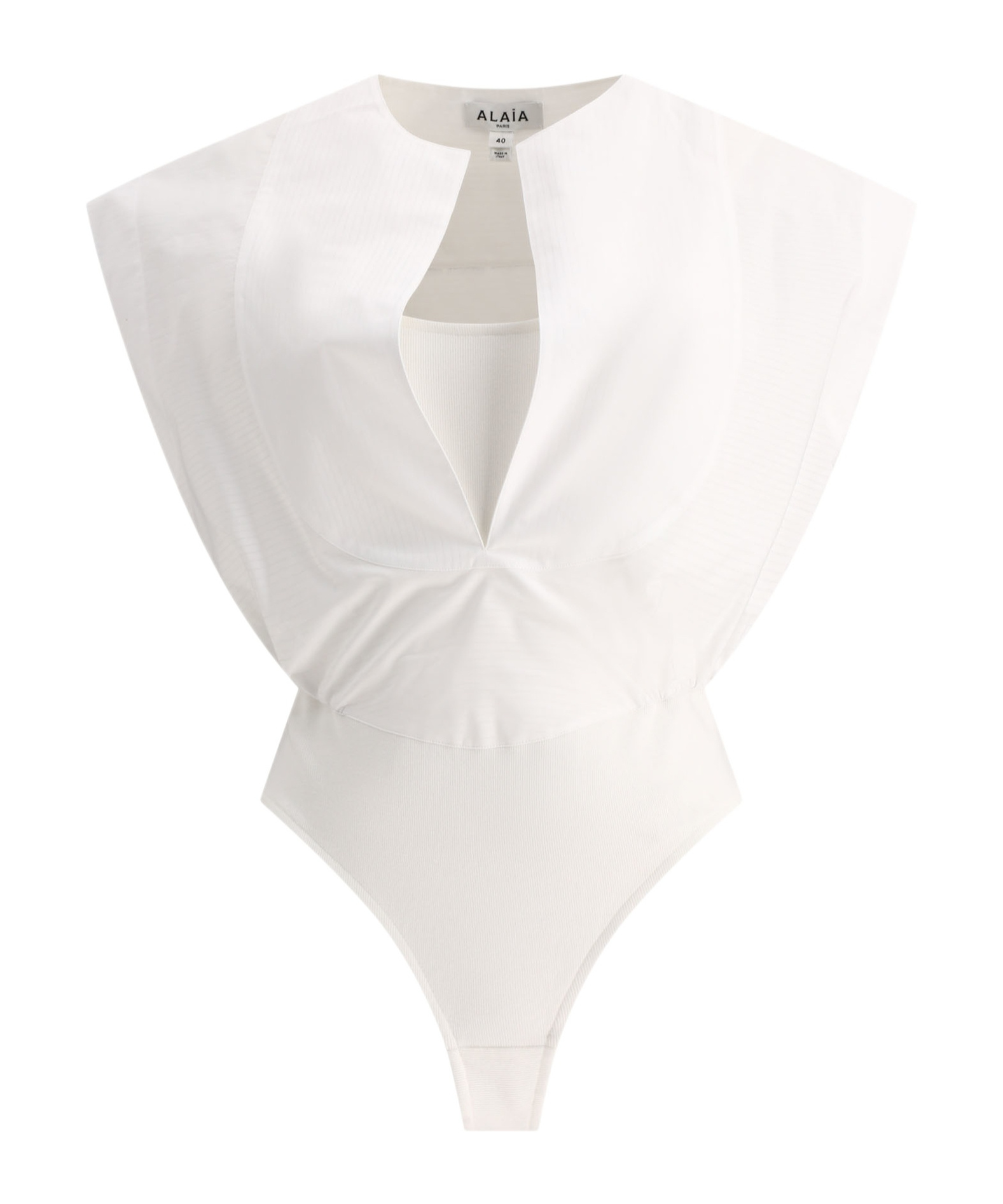 Alaïa V-neck Sleeveless Bodysuit In White